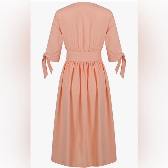 Women's Loose Short Sleeve Button Down Sundress Spring and Summer Casual Dresses - Picture 3 of 16